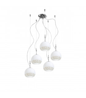 Suspension Luna Chrome 5 ampoules 200cm