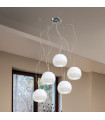 Luna Chrome pendant light 5 bulbs 200cm