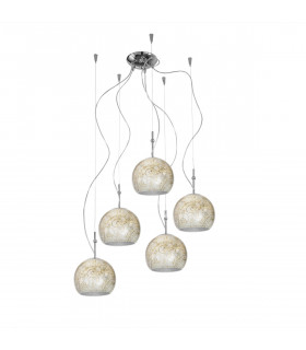 Suspension Luna Chrome 5 ampoules 200cm