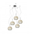 Luna Chrome pendant light 5 bulbs 200cm