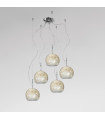 Suspension Luna Chrome 5 ampoules 200cm