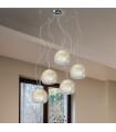 Suspension Luna Chrome 5 ampoules 200cm