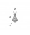 Empire design wall lamp 24 carats gold 3 bulbs 40cm