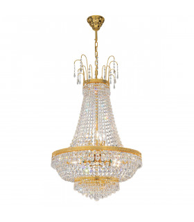 Chandelier Empire 24 carats d'or 12 ampoules 107cm
