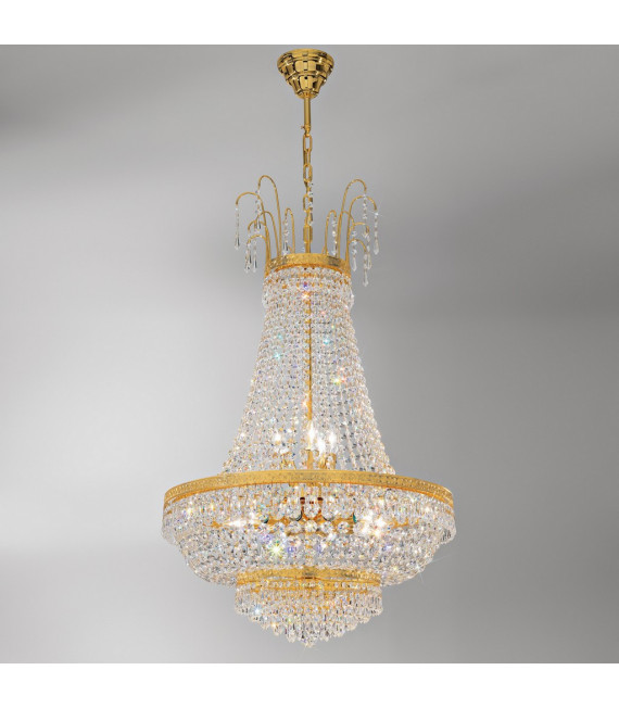Empire chandelier 24 carats gold 12 bulbs 107cm