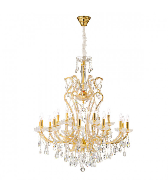 Candeliere senza paralumi Versailles Oro 24 carati 18 lampadine 113cm