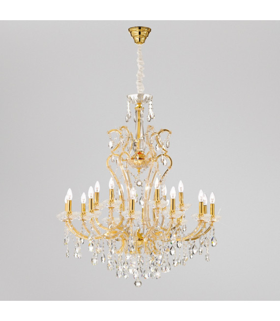 Kerzenständer ohne Lampenschirme Versailles 24 Karat Gold 18 Glühbirnen 113cm