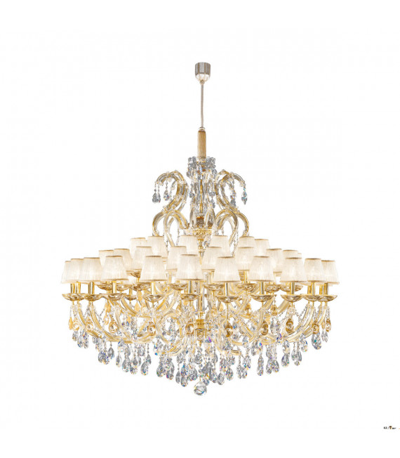 Suspension shade Versailles 24 carats gold 54 bulbs 140cm