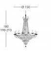 Grand Chandelier Empire 24 carats d'or 48 ampoules 180cm