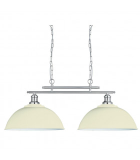 Fusion pendant Mild steel Satin silver, cream 2 bulbs 31cm