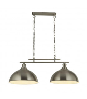 Fusion pendant Mild steel Satin silver 2 bulbs 31cm