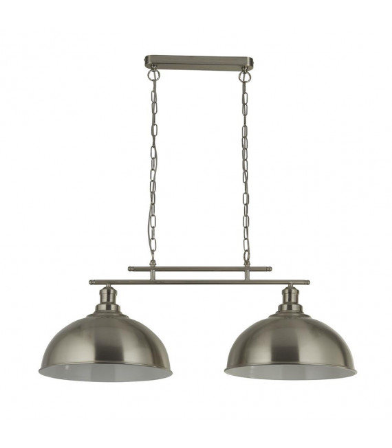 Colgante Fusion Acero dulce Plata satinada 2 bombillas 31cm