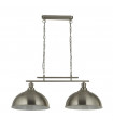 Suspension Fusion Acier doux Argent satiné 2 ampoules 31cm