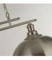 Fusion pendant Mild steel Satin silver 2 bulbs 31cm