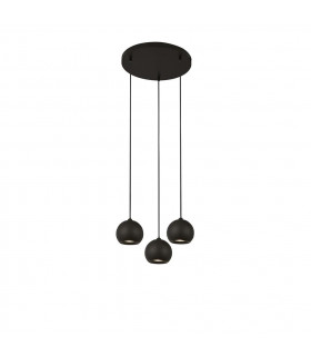 Eindhoven 3-Light Pendant Mild Steel Black