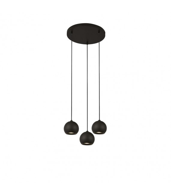 Lámpara Colgante Eindhoven 3 Luces Acero Dulce Negro