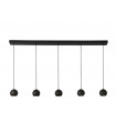 Suspension Eindhoven Acier doux Noir 5 ampoules 11cm