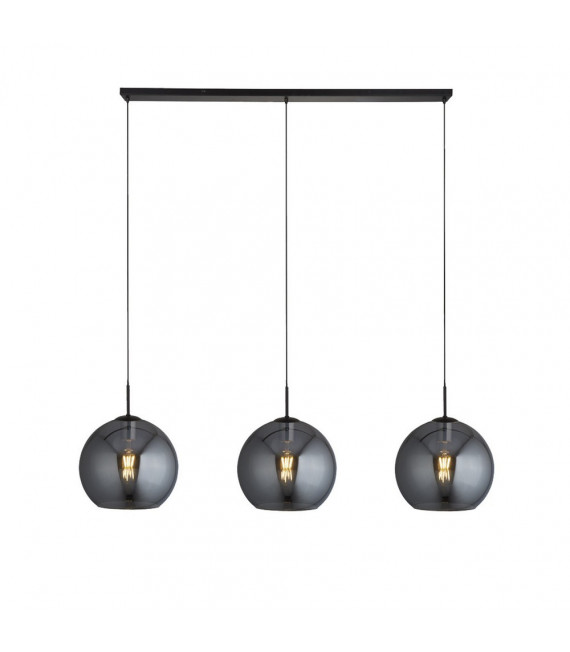 Amsterdam pendant Mild steel Black 3 bulbs 37cm
