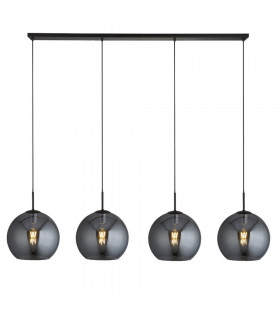 Colgante Amsterdam Acero dulce Negro 4 bombillas 37cm