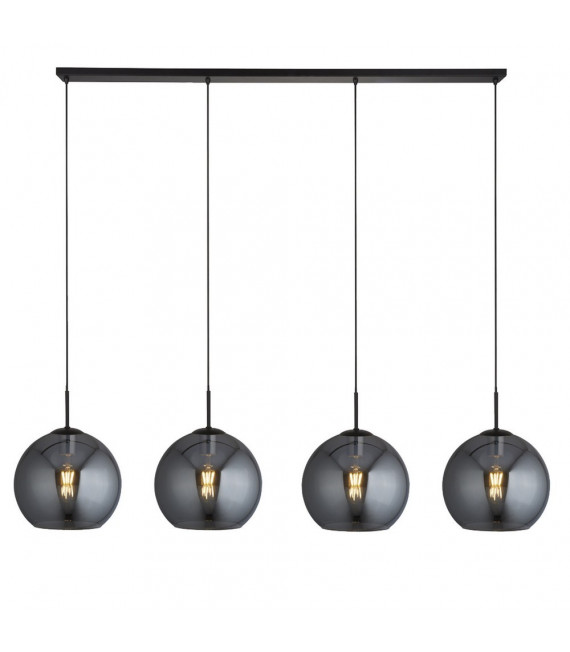 Colgante Amsterdam Acero dulce Negro 4 bombillas 37cm
