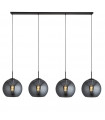 Amsterdam pendant Mild steel Black 4 bulbs 37cm