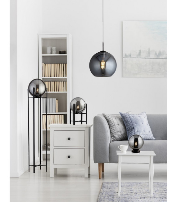 Tragbare Stehlampe Amsterdam Stahlblech Schwarz 1 Glühbirne 43cm