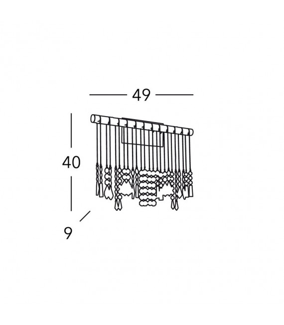 Applique design Stretta Chrome 3 ampoules 40cm