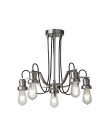 Suspension Olivia 5 ampoules Acier inoxydable,acier doux Argent satiné