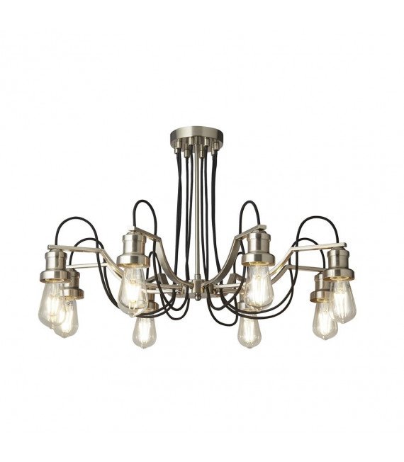 Olivia 8-light ceiling light Stainless steel, mild steel Satin silver