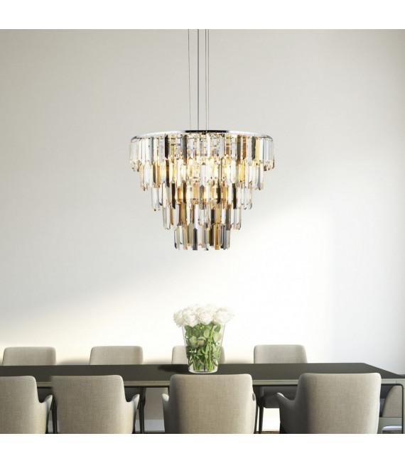 Sospensione Clarissa Acciaio dolce Cromo 9 lampadine 53cm
