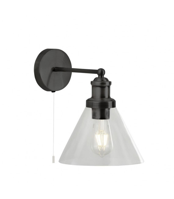 Applique Pyramid Vetro, acciaio dolce Nero opaco, Trasparente 1 lampadina 25cm