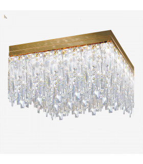 Design-Deckenleuchte Prisma 24 Karat Gold 16 Glühbirnen 40cm