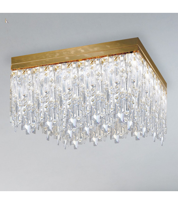 Design-Deckenleuchte Prisma 24 Karat Gold 16 Glühbirnen 40cm