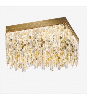 Plafoniera di design Prisma oro 24 carati 16 lampadine 40cm
