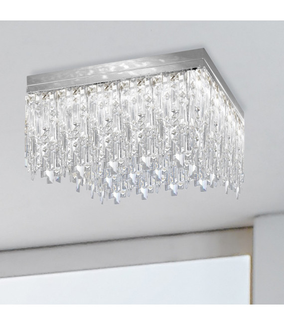 Design-Deckenleuchte Prisma 24 Karat Gold 16 Glühbirnen 40cm
