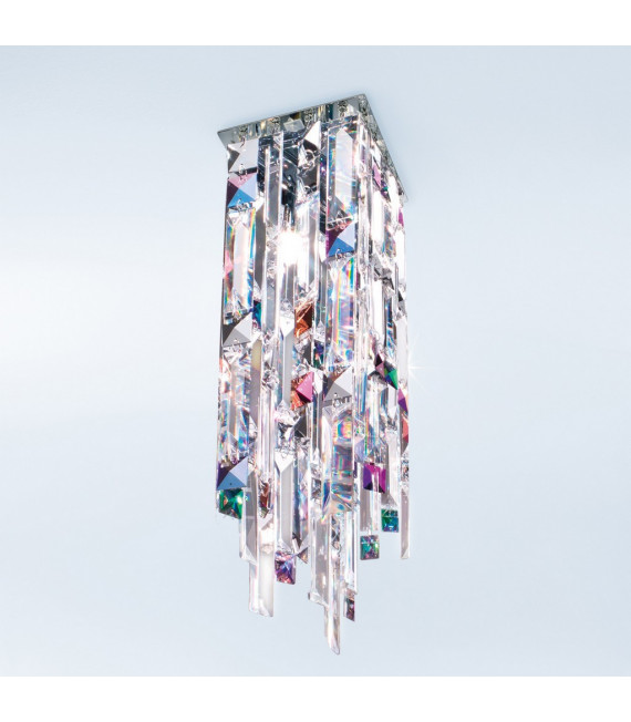 Plafonnier Design Prisma Chrome 1 ampoule 33cm