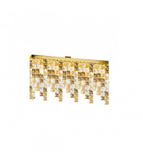Plafonnier Design Prisma 24 carats d'or 3 ampoules 25cm