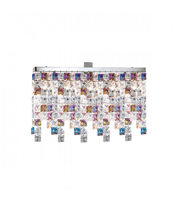 Plafonnier Design Prisma Chrome 3 ampoules 25cm