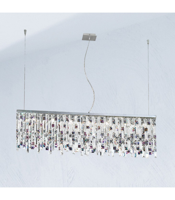 Suspension Prisma Chrome 10 ampoules 28cm