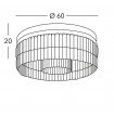 Ceiling light Design Prisma Chrome 12 bulbs 40cm