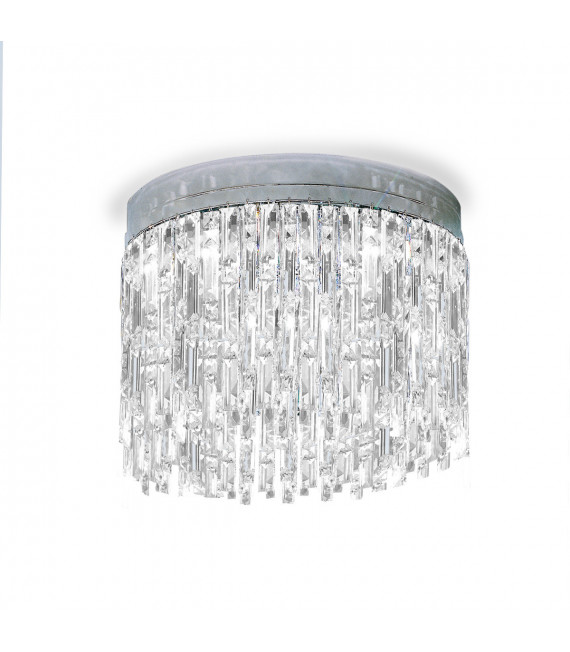 Plafonnier Design Prisma Chrome 6 ampoules 40cm