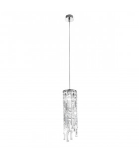 Lampada a sospensione Prisma 1 lampadina cromata