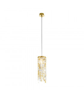 Lámpara colgante Prisma 1 luz Baño de oro de 24 kilates Oro pulido