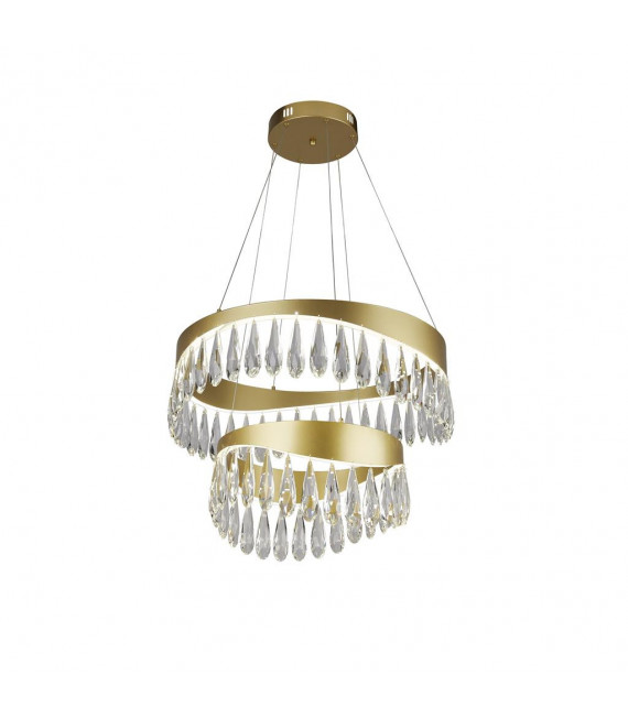 Integrated LED ceiling light Jewel Glass, stainless steel, mild steel Transparent in gold 40 Cm