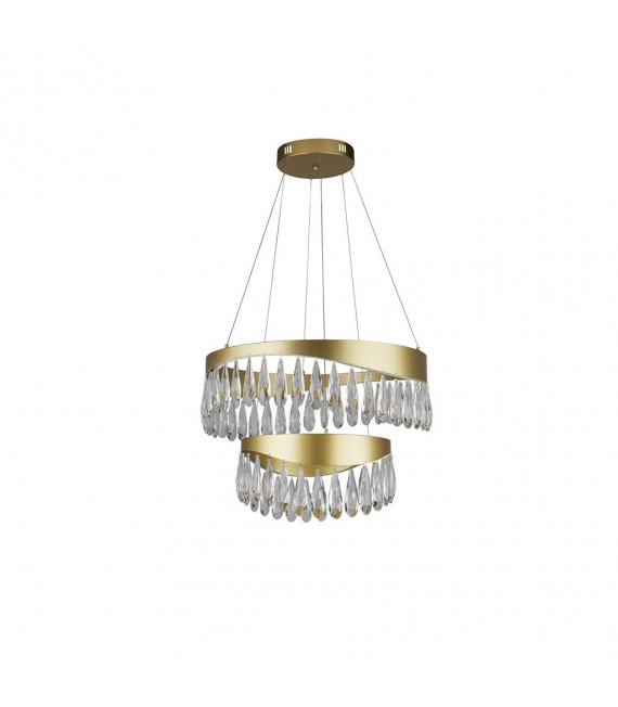 Integrated LED ceiling light Jewel Glass, stainless steel, mild steel Transparent in gold 40 Cm