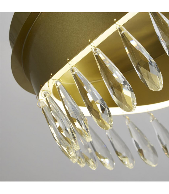 Jewel Integrated LED Ceiling Light Glass, Stainless Steel, Mild Steel Transparent Gold