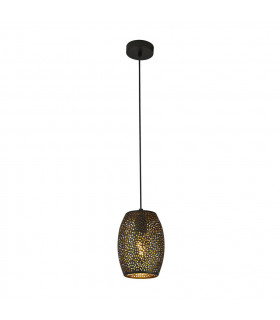 Lampada a sospensione laser Acciaio dolce Nero opaco, Oro 1 lampadina 30cm