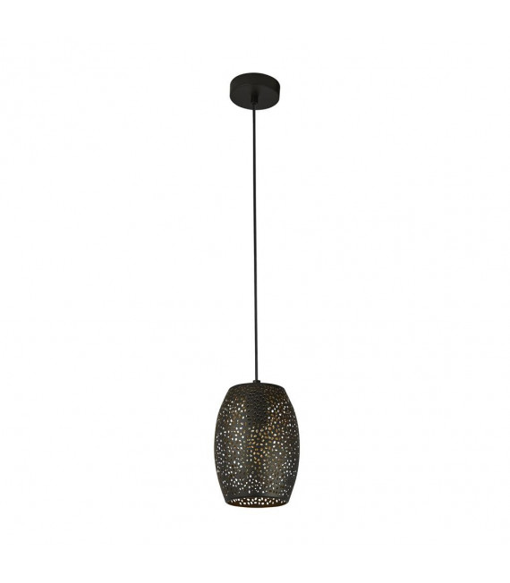 Laser-Pendelleuchte Baustahl Mattschwarz, Gold 1 Glühbirne 30cm