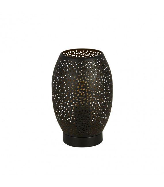 Lampada da tavolo laser 1 luce acciaio dolce nero opaco, oro