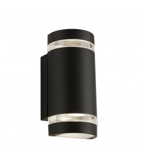 Lampada da giardino Sheffield Glass, modanatura in alluminio nero, trasparente 2 lampadine 24cm